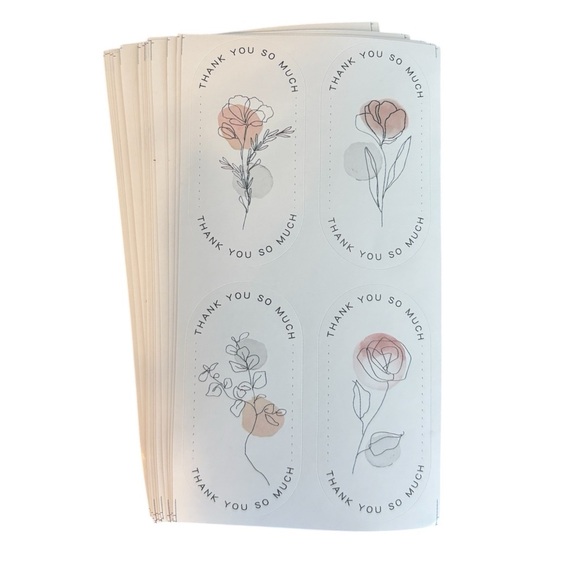 Other - Boho Flower Thank You Stickers - 50